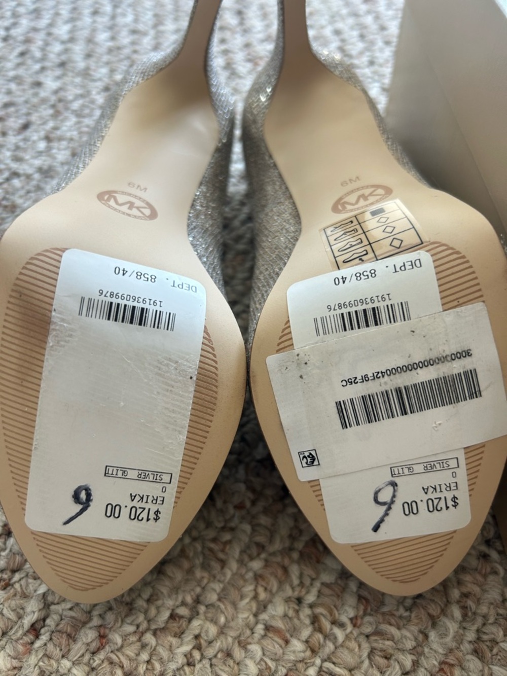 Michael Kors Gold Glitter Open-Toe Pumps - Picture 4 of 5